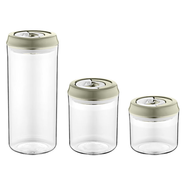 Herzberg Set di barattoli sottovuoto Grigio