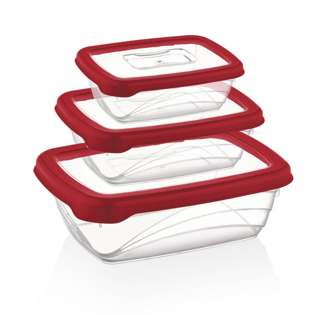 Herzberg 3 Pezzi Bio Saver Box Rosso